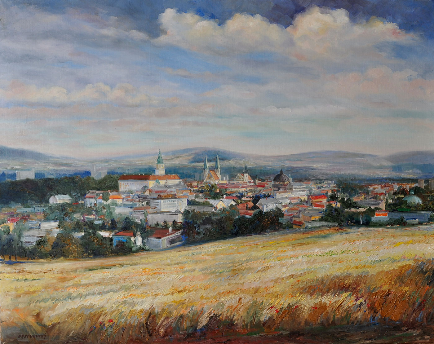 Pohled na Kroměříž z Barbořiny