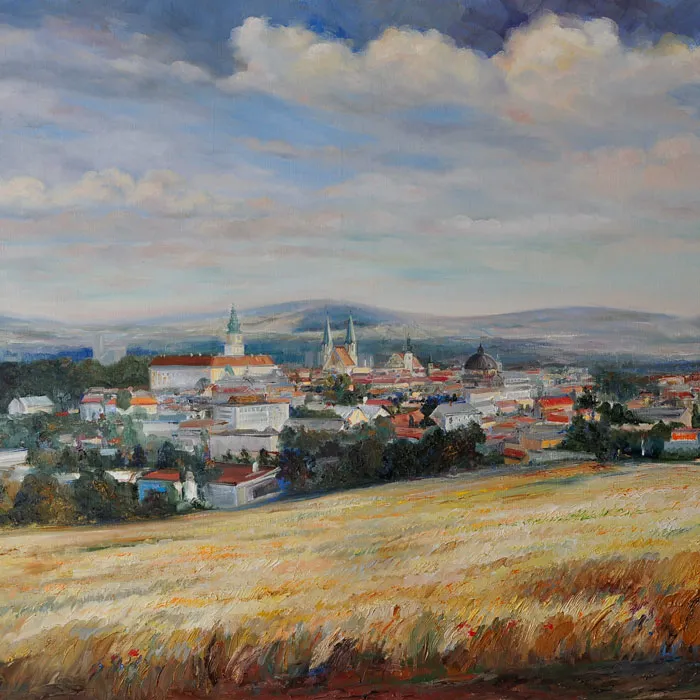 Pohled na Kroměříž z Barbořiny