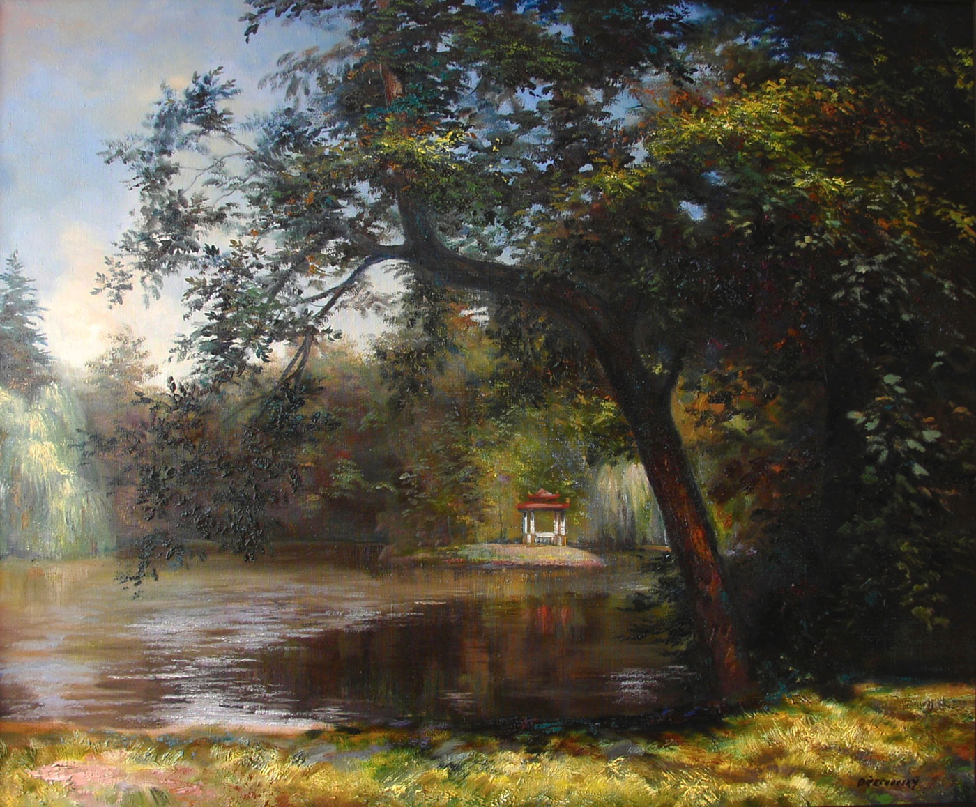Rybní­k s čínským pavilonem