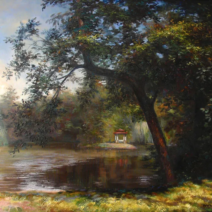 Rybní­k s čínským pavilonem